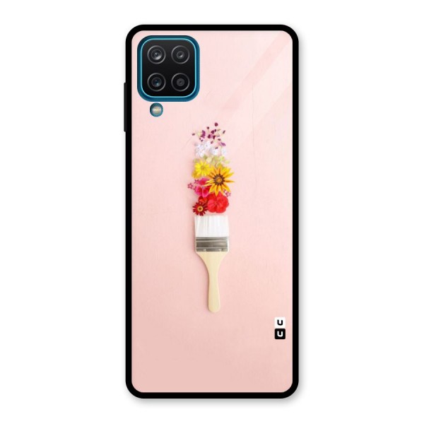 Painted Flowers Glass Back Case for Galaxy A12