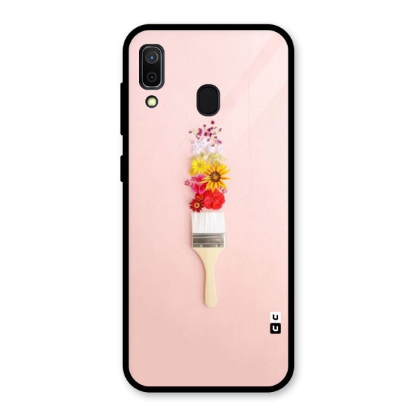 Painted Flowers Glass Back Case for Galaxy A30