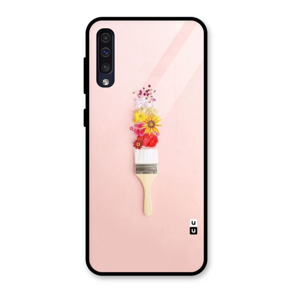 Painted Flowers Glass Back Case for Galaxy A50s