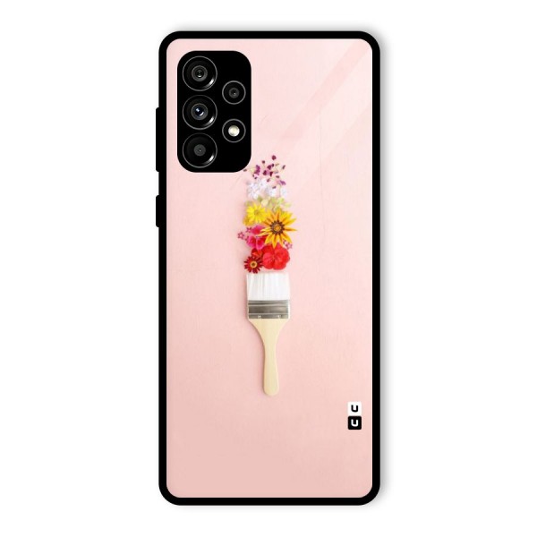 Painted Flowers Glass Back Case for Galaxy A73 5G