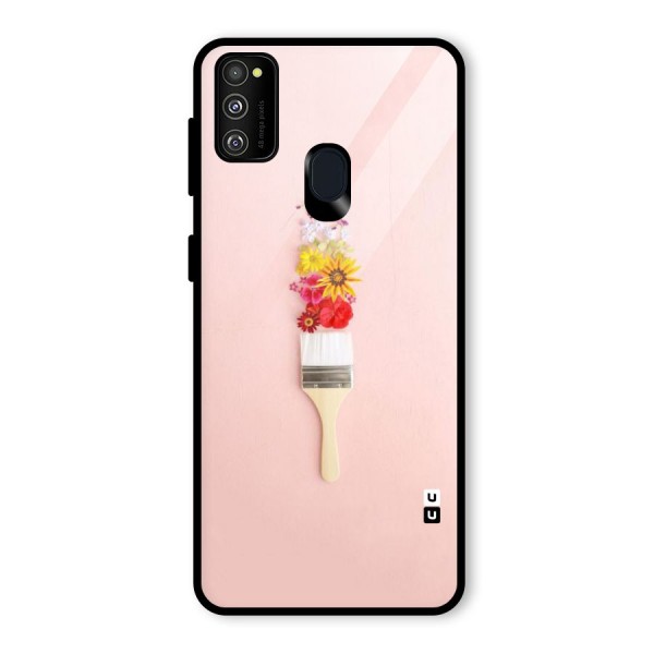 Painted Flowers Glass Back Case for Galaxy M21