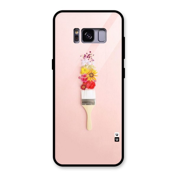 Painted Flowers Glass Back Case for Galaxy S8