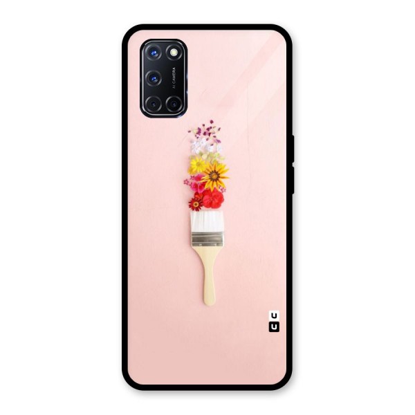 Painted Flowers Glass Back Case for Oppo A52