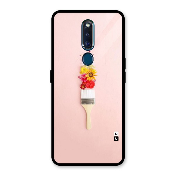 Painted Flowers Glass Back Case for Oppo F11 Pro