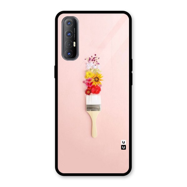 Painted Flowers Glass Back Case for Oppo Reno3 Pro