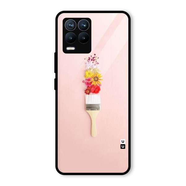 Painted Flowers Glass Back Case for Realme 8 Pro