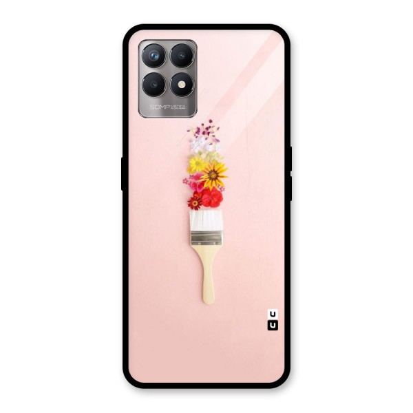 Painted Flowers Glass Back Case for Realme 8i