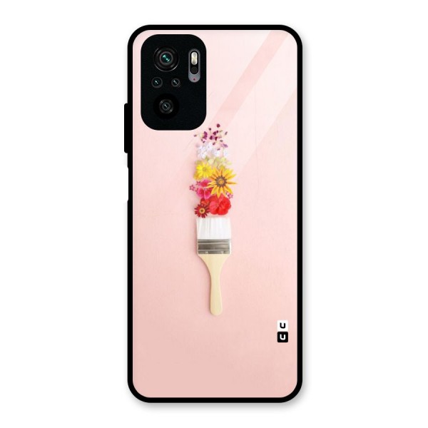 Painted Flowers Glass Back Case for Redmi Note 10