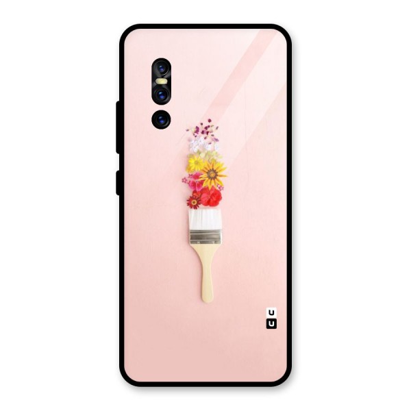 Painted Flowers Glass Back Case for Vivo V15 Pro