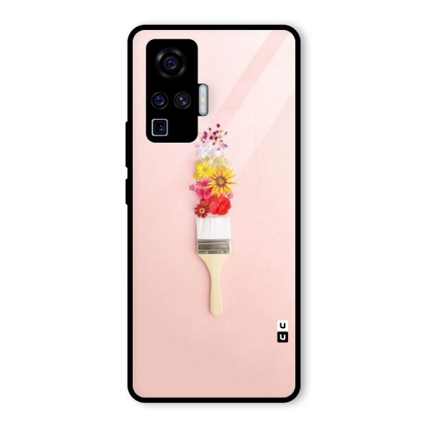 Painted Flowers Glass Back Case for Vivo X50 Pro