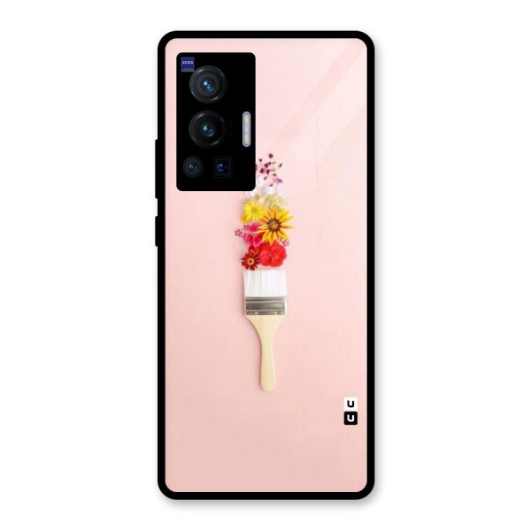 Painted Flowers Glass Back Case for Vivo X70 Pro