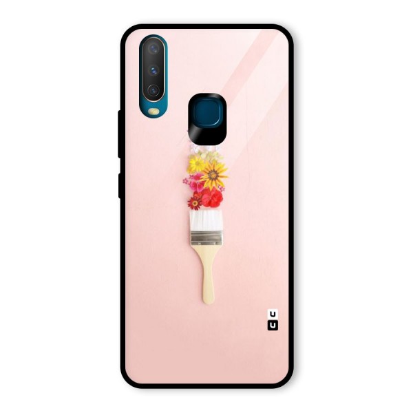 Painted Flowers Glass Back Case for Vivo Y12