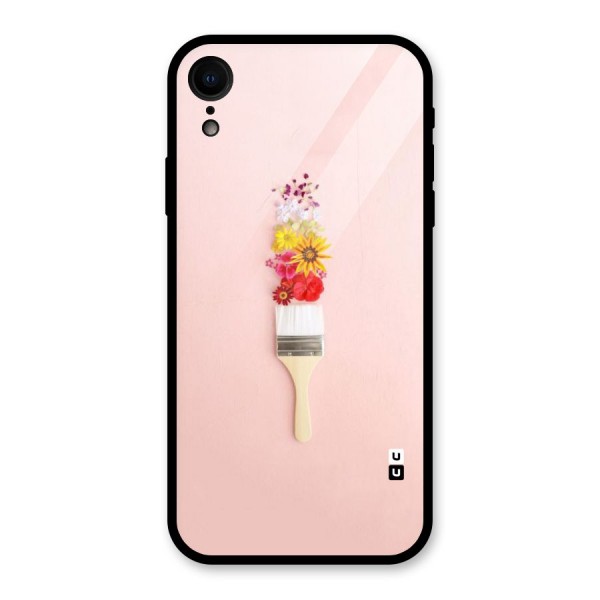 Painted Flowers Glass Back Case for XR