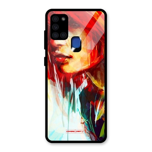 Painted Girl Glass Back Case for Galaxy A21s