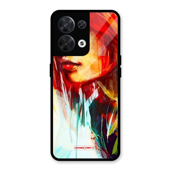 Painted Girl Glass Back Case for Oppo Reno8 5G