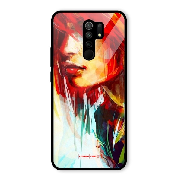 Painted Girl Glass Back Case for Redmi 9 Prime