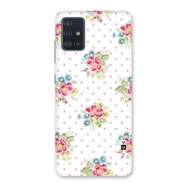 Painted Polka Floral Back Case for Galaxy A51