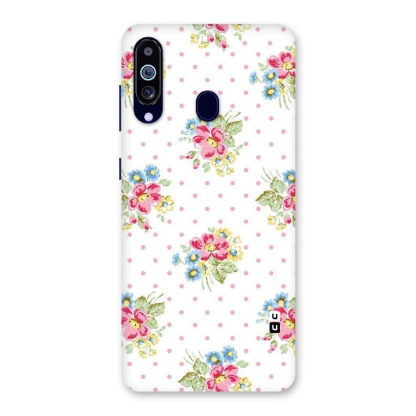 Painted Polka Floral Back Case for Galaxy A60