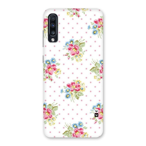 Painted Polka Floral Back Case for Galaxy A70s