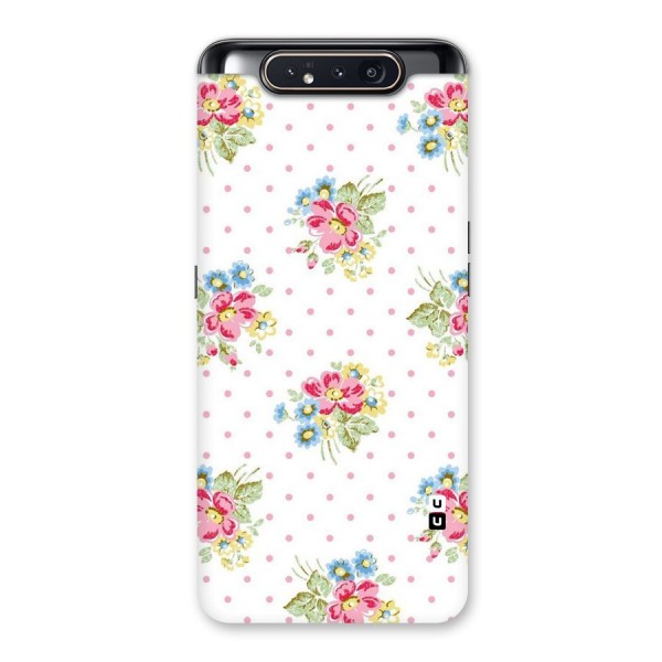 Painted Polka Floral Back Case for Galaxy A80