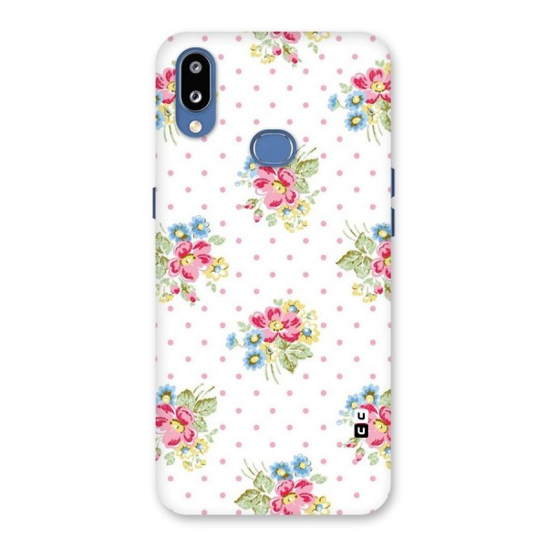 Painted Polka Floral Back Case for Galaxy M01s