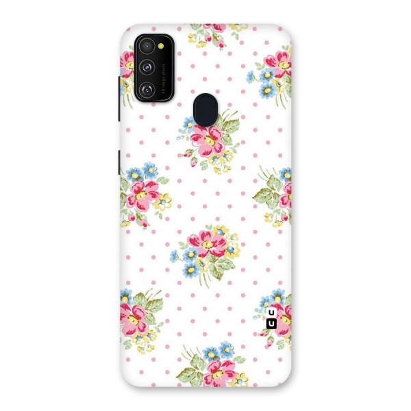 Painted Polka Floral Back Case for Galaxy M21