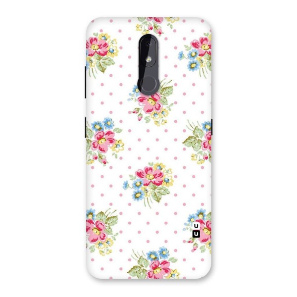 Painted Polka Floral Back Case for Nokia 3.2