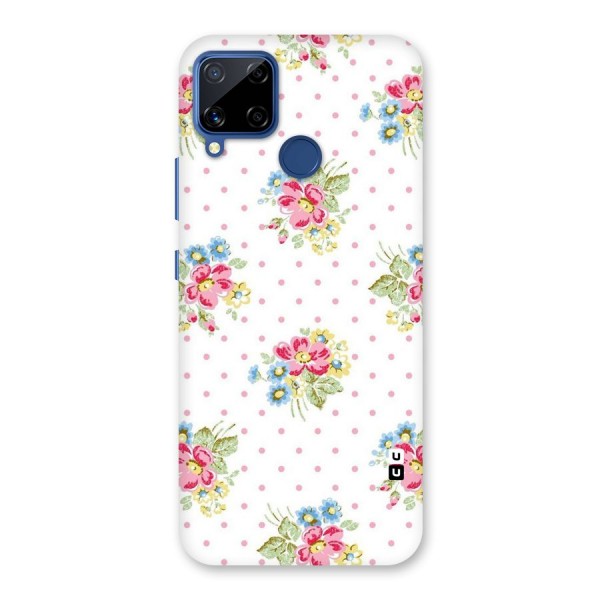 Painted Polka Floral Back Case for Realme C12