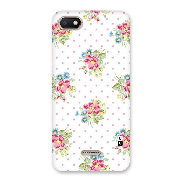 Painted Polka Floral Back Case for Redmi 6A