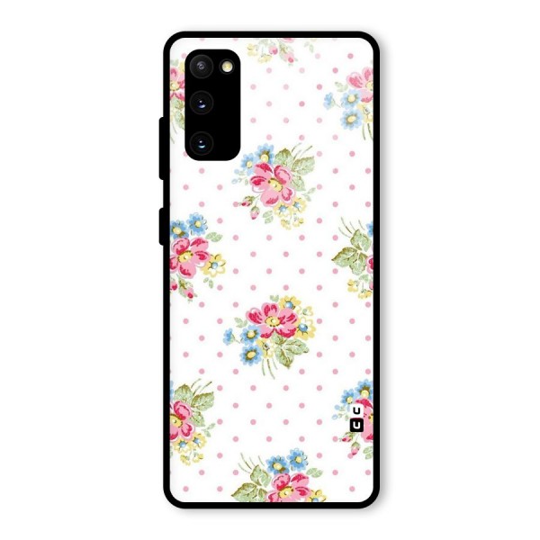 Painted Polka Floral Glass Back Case for Galaxy S20 FE 5G