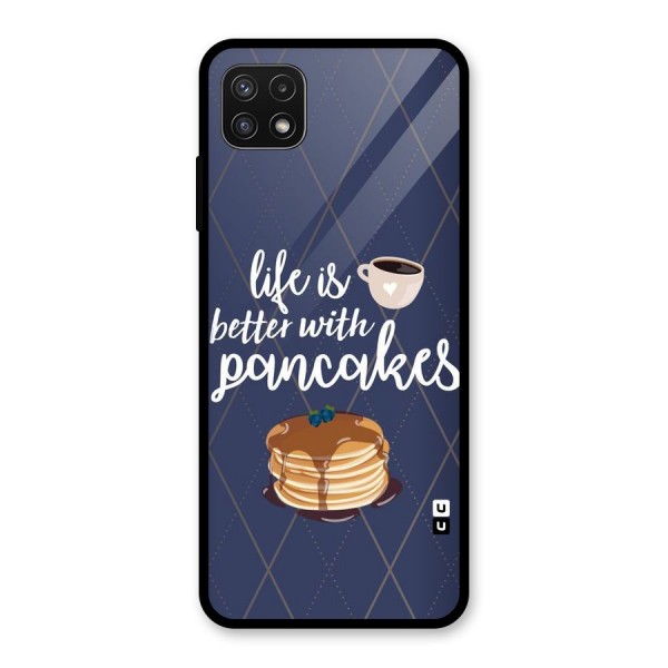 Pancake Life Glass Back Case for Galaxy A22 5G