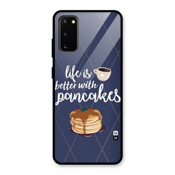 Pancake Life Glass Back Case for Galaxy S20