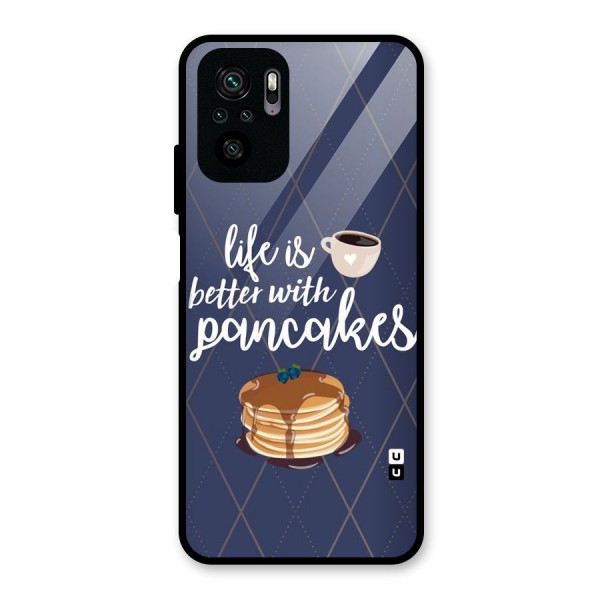 Pancake Life Glass Back Case for Redmi Note 10