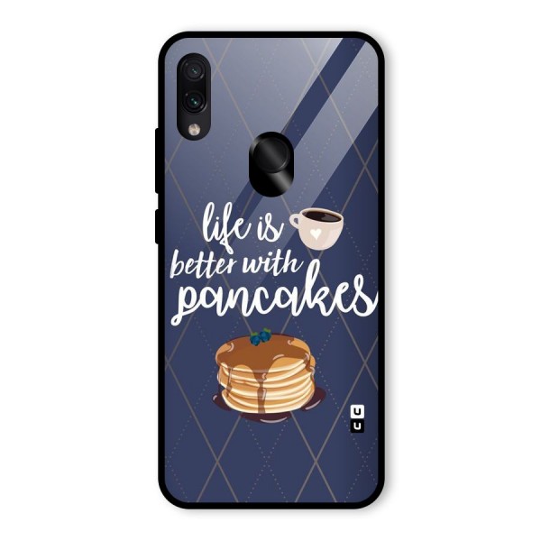 Pancake Life Glass Back Case for Redmi Note 7