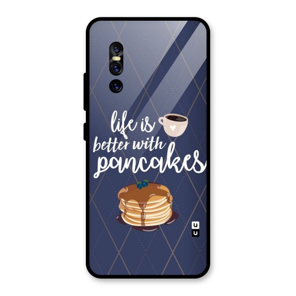 Pancake Life Glass Back Case for Vivo V15 Pro