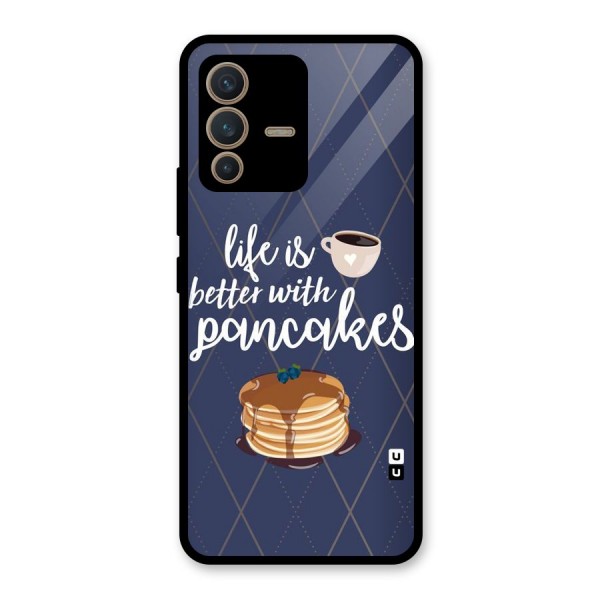 Pancake Life Glass Back Case for Vivo V23 5G