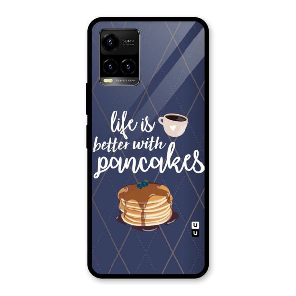 Pancake Life Glass Back Case for Vivo Y21 2021