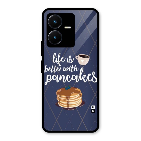 Pancake Life Glass Back Case for Vivo Y22