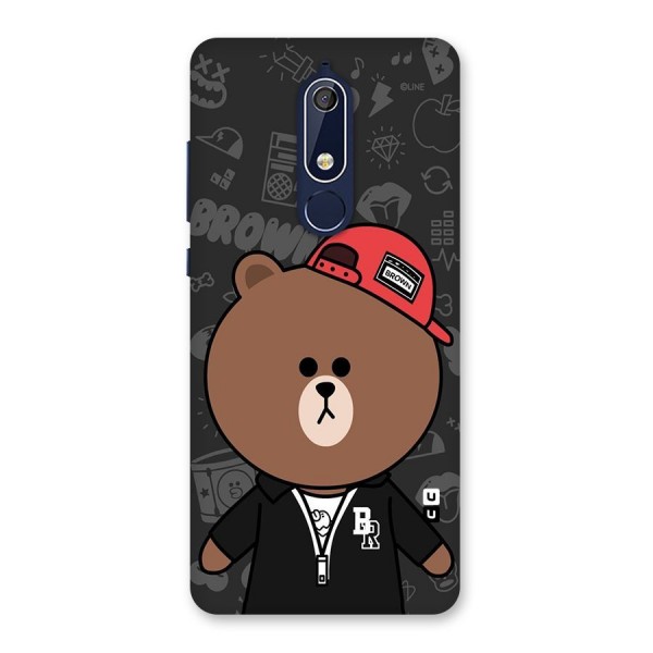 Panda Brown Back Case for Nokia 5.1