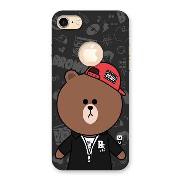 Panda Brown Back Case for iPhone 8 Logo Cut