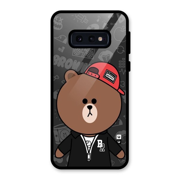 Panda Brown Glass Back Case for Galaxy S10e