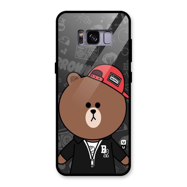 Panda Brown Glass Back Case for Galaxy S8