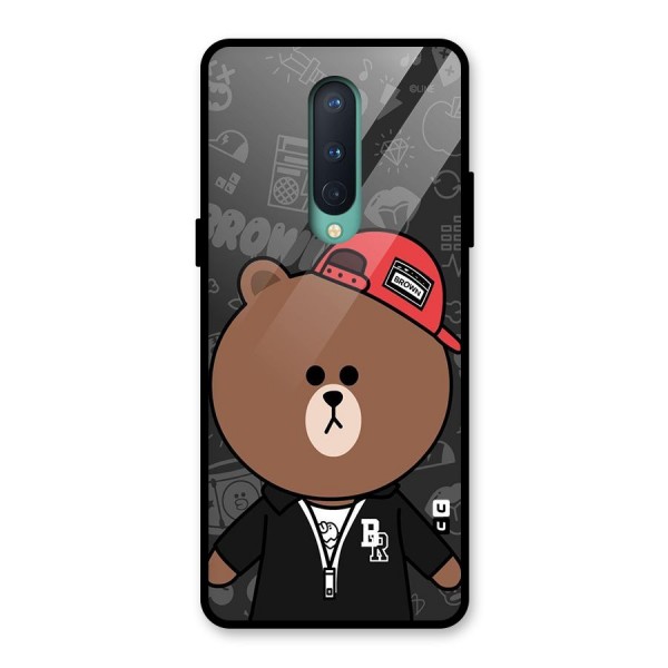 Panda Brown Glass Back Case for OnePlus 8