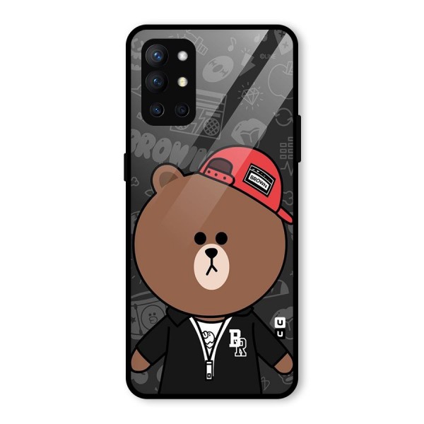 Panda Brown Glass Back Case for OnePlus 9R