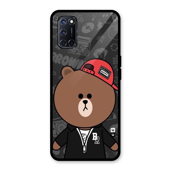 Panda Brown Glass Back Case for Oppo A52