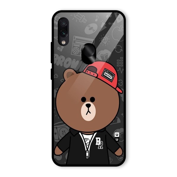 Panda Brown Glass Back Case for Redmi Note 7