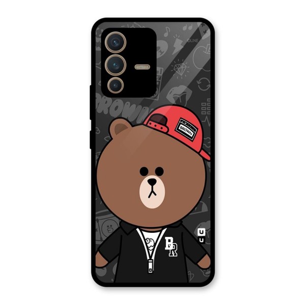 Panda Brown Glass Back Case for Vivo V23 5G