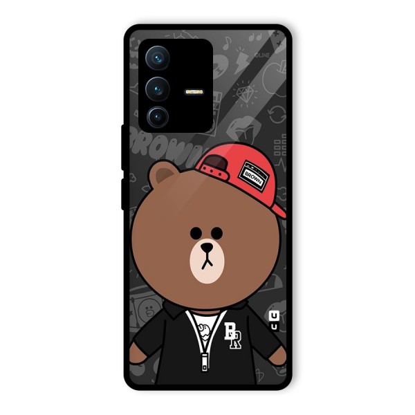 Panda Brown Glass Back Case for Vivo V23 Pro