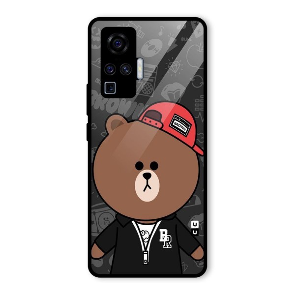 Panda Brown Glass Back Case for Vivo X50 Pro