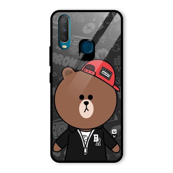 Panda Brown Glass Back Case for Vivo Y12